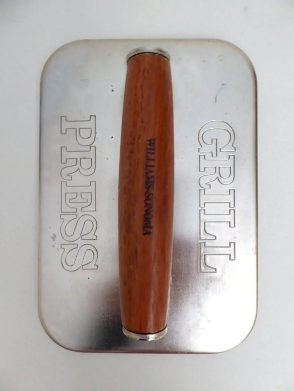 5.5” X 8” WILLIAMS SONOMA GRILL PRESS SOLID STAINLESS STEEL PRE-OWNED